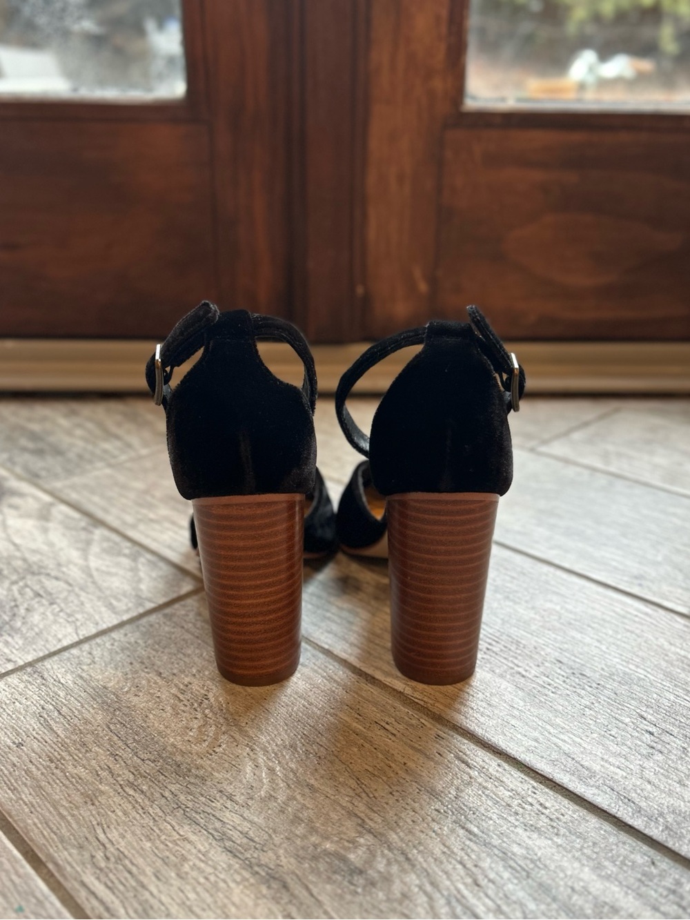Soludos x Anthropologie Black Ankle Strap Block Heels, Women’s Size 6.5 - Picture 3 of 6